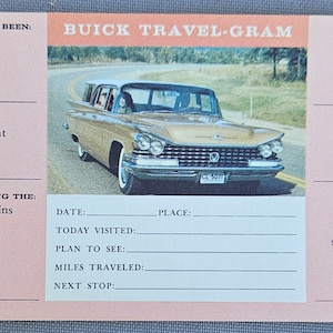 Buick Travel gram postcard 1959 Buick Estate Wagon vintage