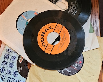 Lot of 9 various 45 rpm records 1950s 60s 70s pop rock
