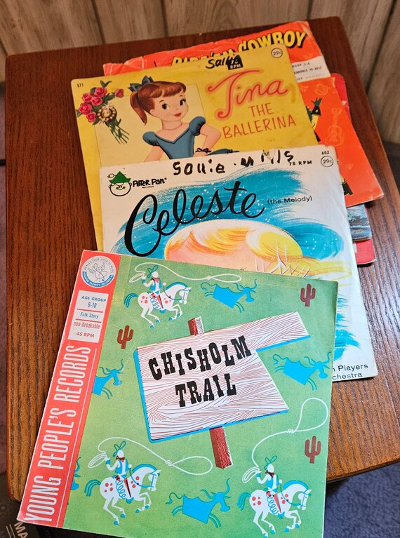 Lot of 6 vintage records 1940s 50s 60s kids cowboy ballerina songs world's fair