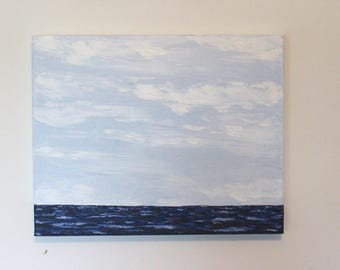 Acrylic Painting - Calm Ocean Painting