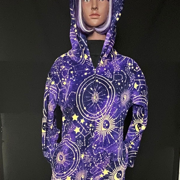 Celestial Zodiac  - Anti Pill Plush Fleece - Onesie - Pants or Shorts
