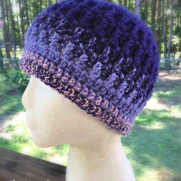 City Windows Beanie - Top Down and Bottom Up: Crochet Pattern, Crochet Beanie Pattern, Crochet Hat Pattern