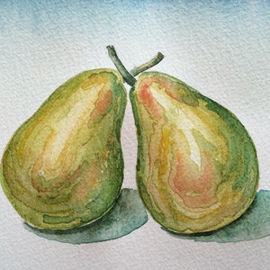 Pears Painting Original Watercolor Painting Kitchen Art Etsy