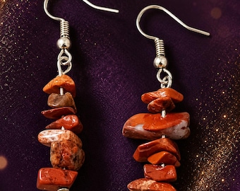 Handgemachte Edelstein Ohrringe / Boho Naturstein Schmuck