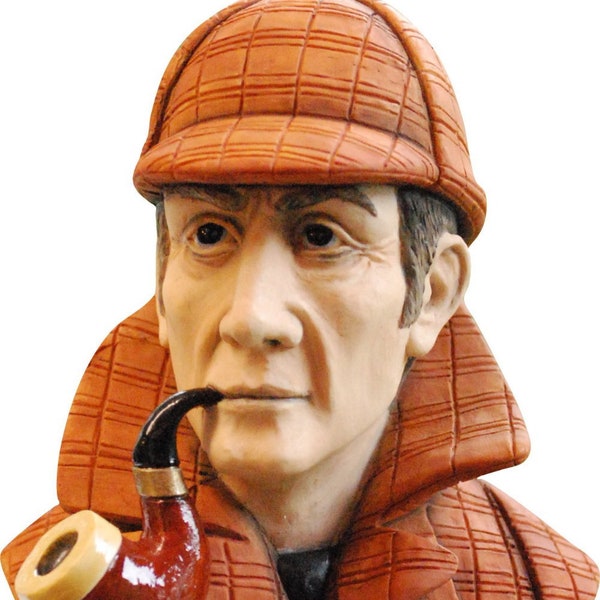 Sherlock Holmes Figurine Bust Handpainted Made by Peakdalesculptures