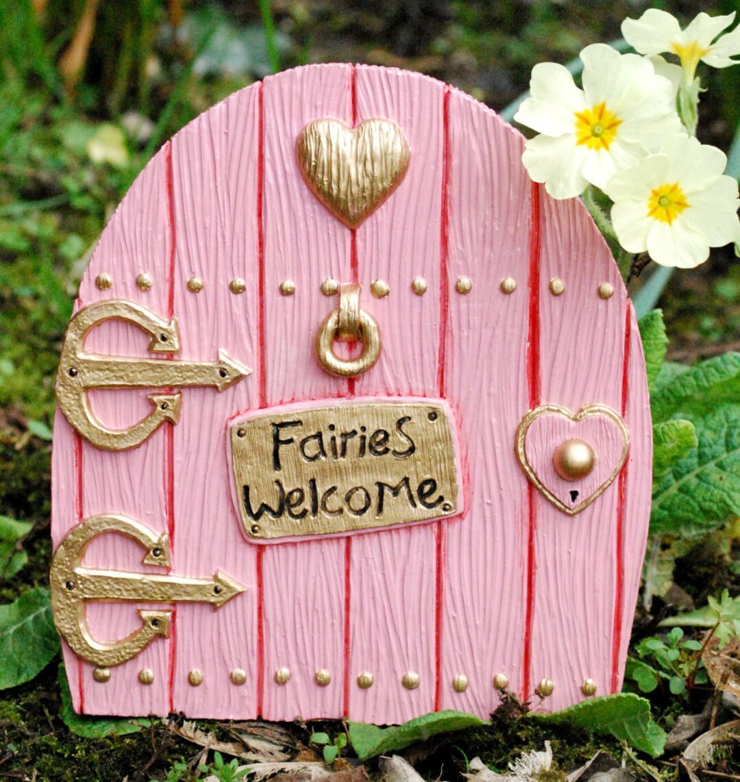 Large Pink Fairy Door, 7 Inch High, Handmade and Painted, In/outdoor ...