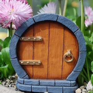 Hand Painted Fairy Door: Resin Sculpture, Indoor/Outdoor Decor