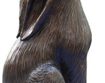 Bronze Moongazing Hare Sculpture 6 1/2" high