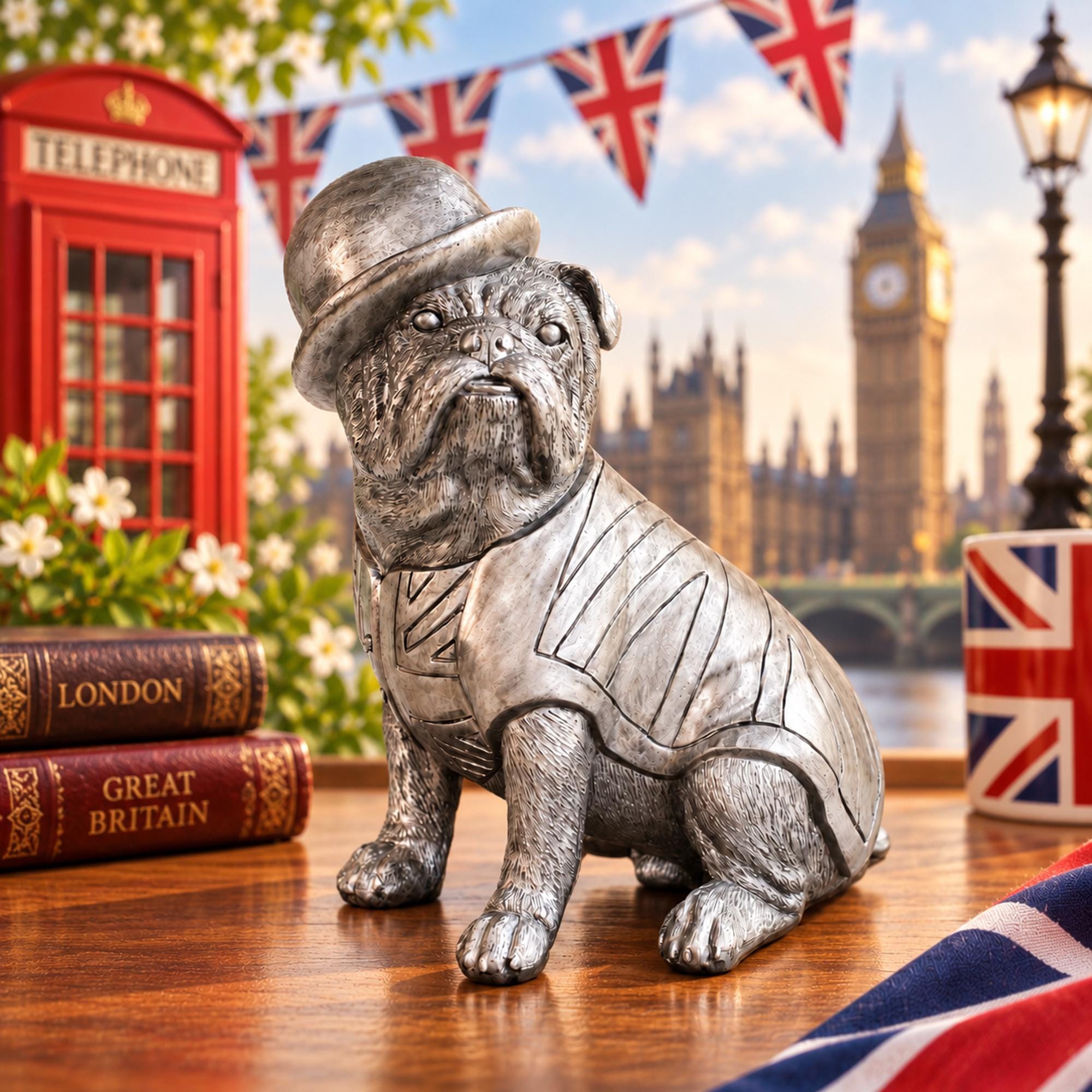 Bulldog Figurine Union Jack - Etsy