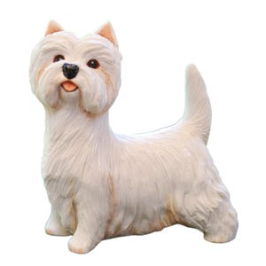 Cadeau West Highland White Terrier: een handgeschilderd beeldhouwwerk van hoge kwaliteit, handgemaakt door Peakdale Sculptures, Engeland. Een geweldig cadeau voor Westie-fans