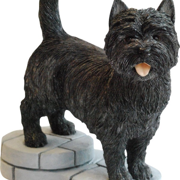 Cairn Terrier Figurine Ornament Gift Collectible, Available in Black Grey Wheaton/Tan