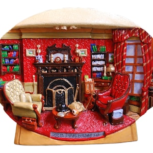 Sherlock Holmes Study. Professionally hand painted & modelled exactly like the actual room. Handmade by peakdalesculptures, England.