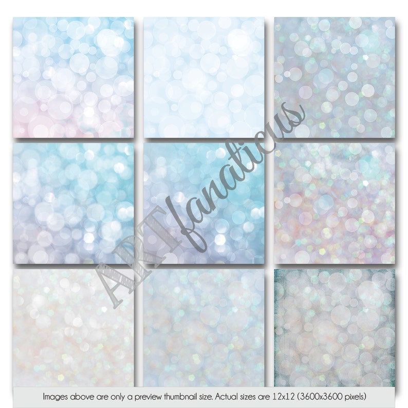 Bokeh digital papers winter WONDERLAND BOKEH paper for photographers, scrapbooking, invitations, cards, home décor and more image 3