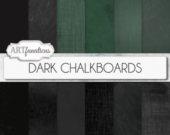 Chalkboard digital papers "DARK CHALKBOARDS" real chalkboard backgrounds in black, green, grey comes clean. scratched,distress chalk wiped