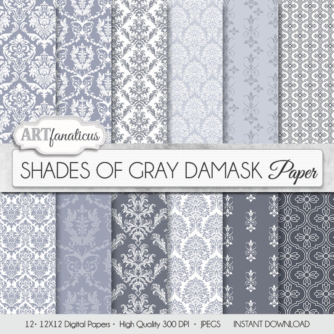 Gray Damask Papers shades OF Gray Elegant, Gray, Grey and White, Damask ...