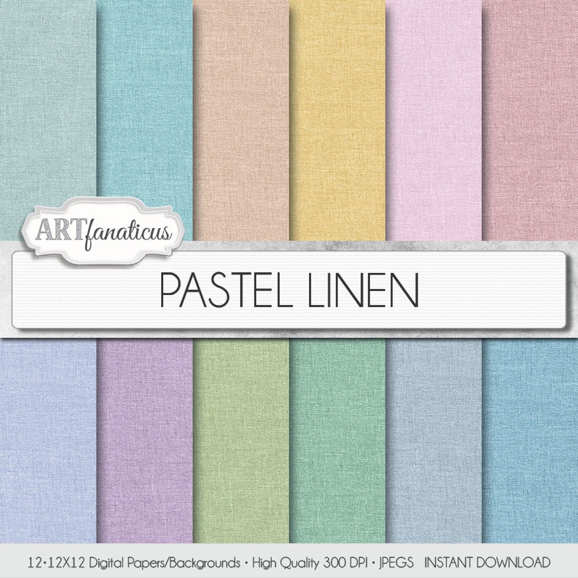 Pastel Linen Digital Papers "pastel Linen" Linen Paper, Linen Overlay