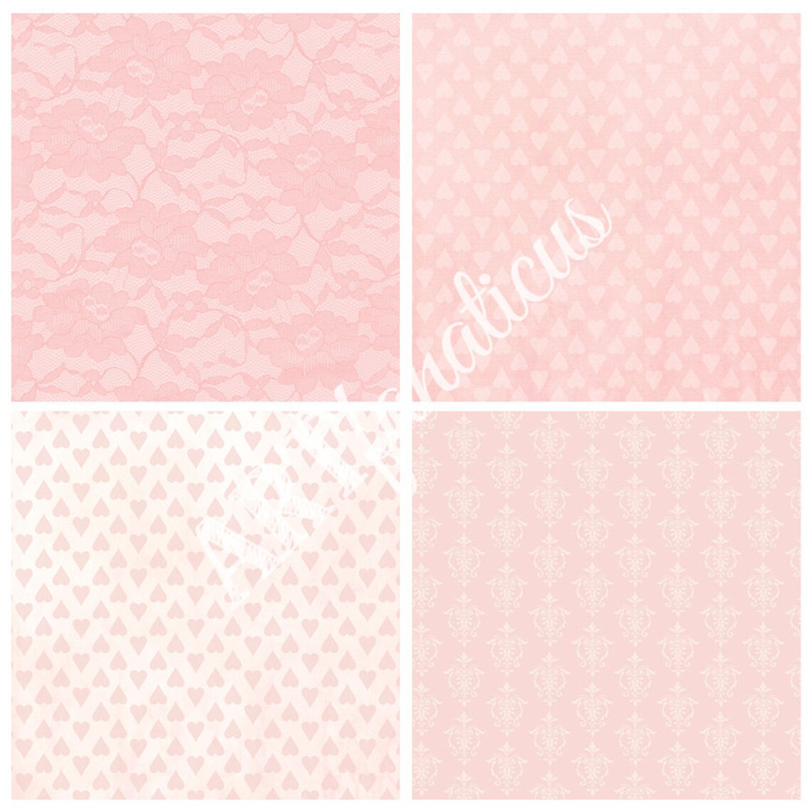 Wedding Digital Papers pink Romance Rustic Pink - Etsy