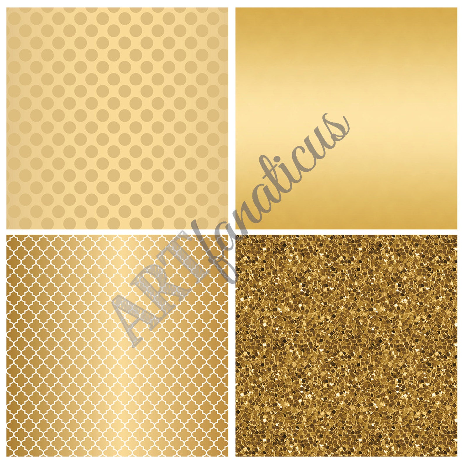 Gold Digital Paper, Christmas Gold Paper 