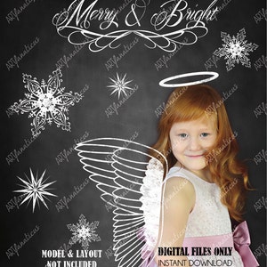 Angel Clipart ANGEL CHALK CLIPART 25 chalkboard clipart, wings, Christmas chalk, overlay, use on or over photos, photographers, xmas cards image 4