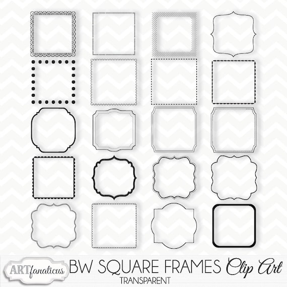 Clipart Black Square Frames Clipart 20 Etsy