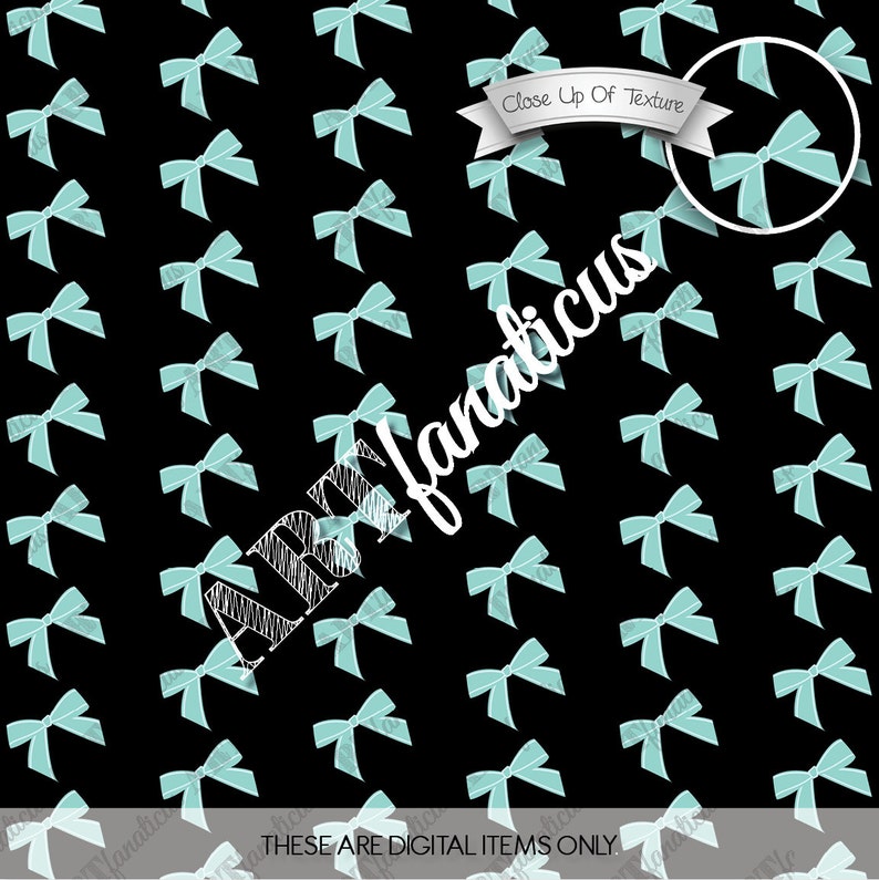 Teal digital papers TEAL & BLACK teal, bows, cats, sunglasses, breakfast keys,hearts for scrapbooking,parties, invites, cards, home decor image 2