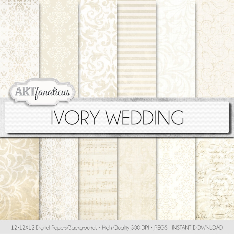 Ivory Wedding Papers ivory Wedding Elegant Ivory Etsy