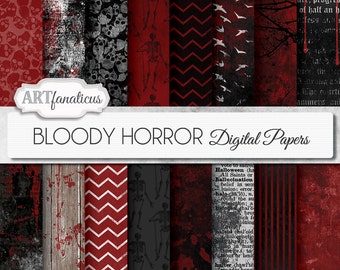 Halloween horror 12x12 papel digital vintage halloween grunge padrão papel imprimível para scrapbook lixo diário decoração artesanato planejador