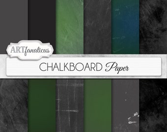 Chalkboard papers "CHALKBOARD" gray slate chalkboard, black & green chalkboard, school board paper for scrapbooking, invitations, cards