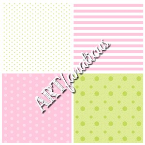 Pastel digital papers EASTER DOTS & STRIPES fun pastel colors, featuring polka dots and stripes for Easter projects for scrapbookers image 4