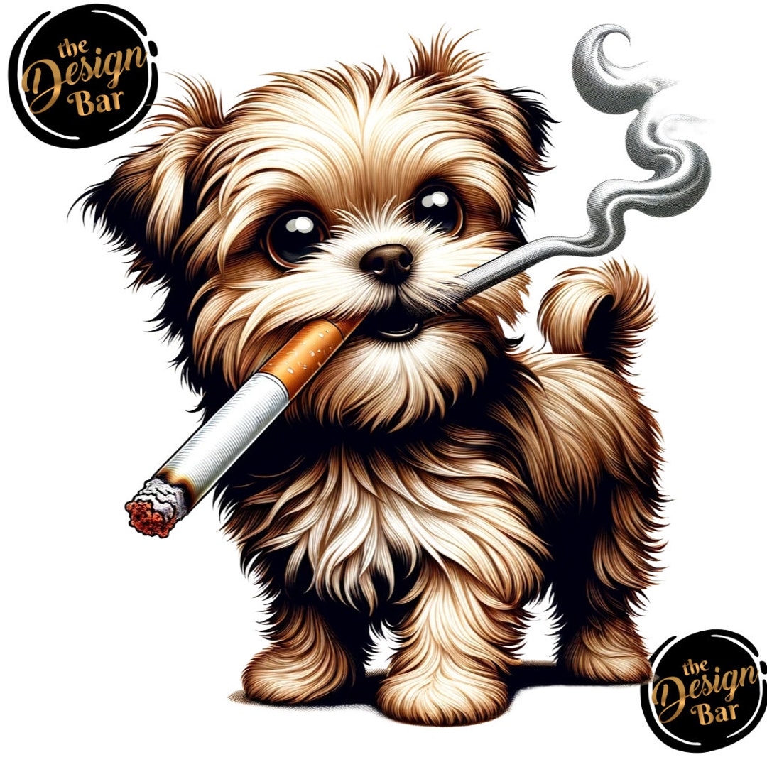 Morkie Dog Smoking Cigarette, PNG, Digital File, Pets, Animals - Etsy