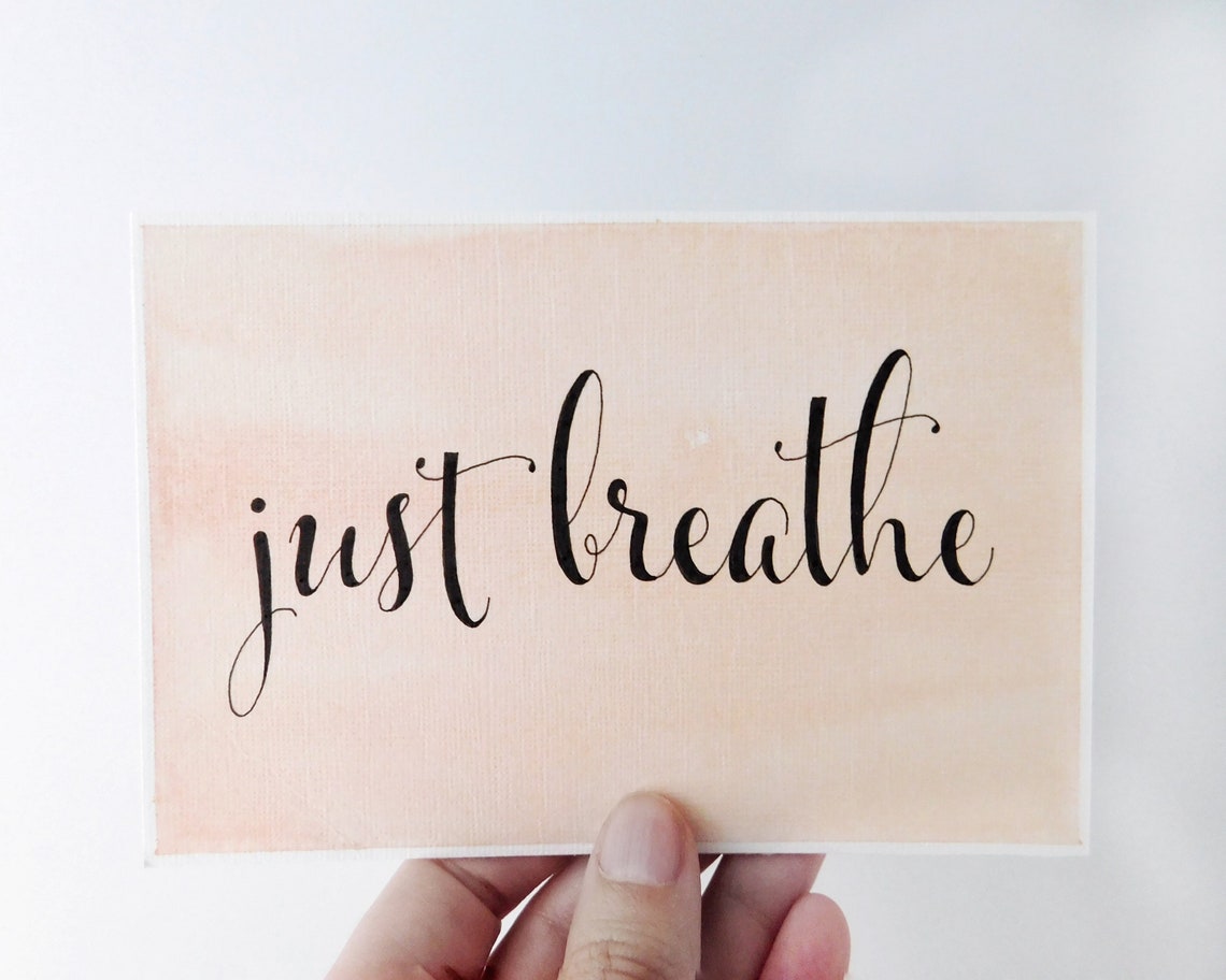 Just Breathe Art Framed Song Lyrics Mindfulness Gift Etsy