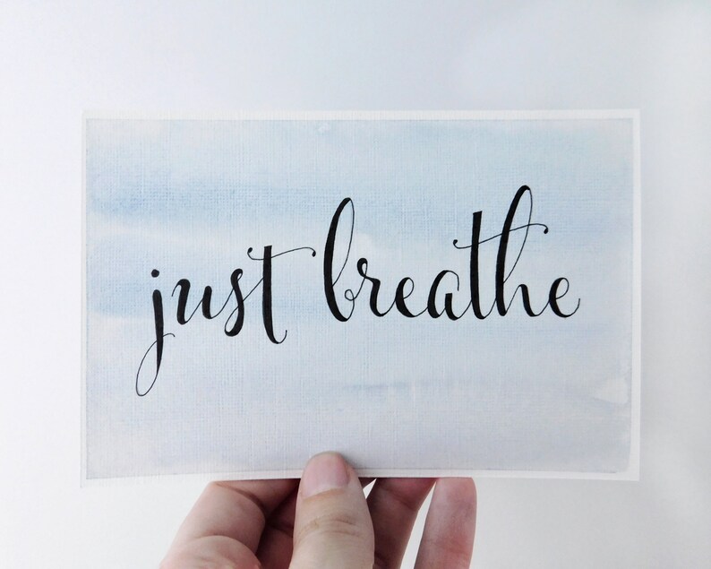 Just Breathe Art Framed Song Lyrics Mindfulness Gift Etsy