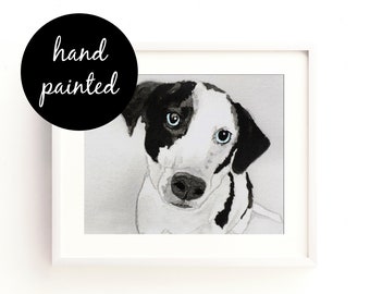 Custom Watercolour Pet Portrait Hand-painted 5”x7” (matted to 8”x10”)