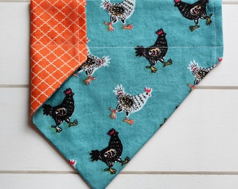 MOROCCAN HENS - Reversible, Slide Over-The-Collar Pet Bandana