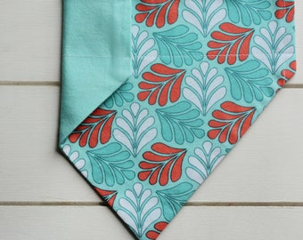 TROPICAL FOLIAGE - Reversible, Slide Over-The-Collar Pet Bandana