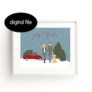 CHRISTMAS TREE FARM - Whimsical Digital Portrait