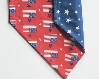 American Flag - Reversible, Slide Over-The-Collar Pet Bandana