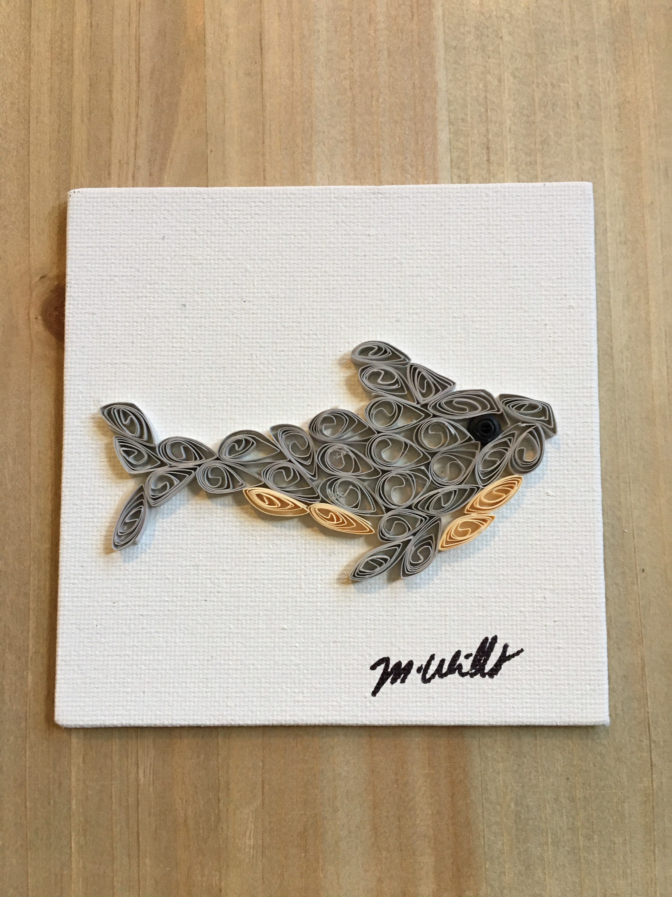 4x4 paper Quilled Shark Etsy