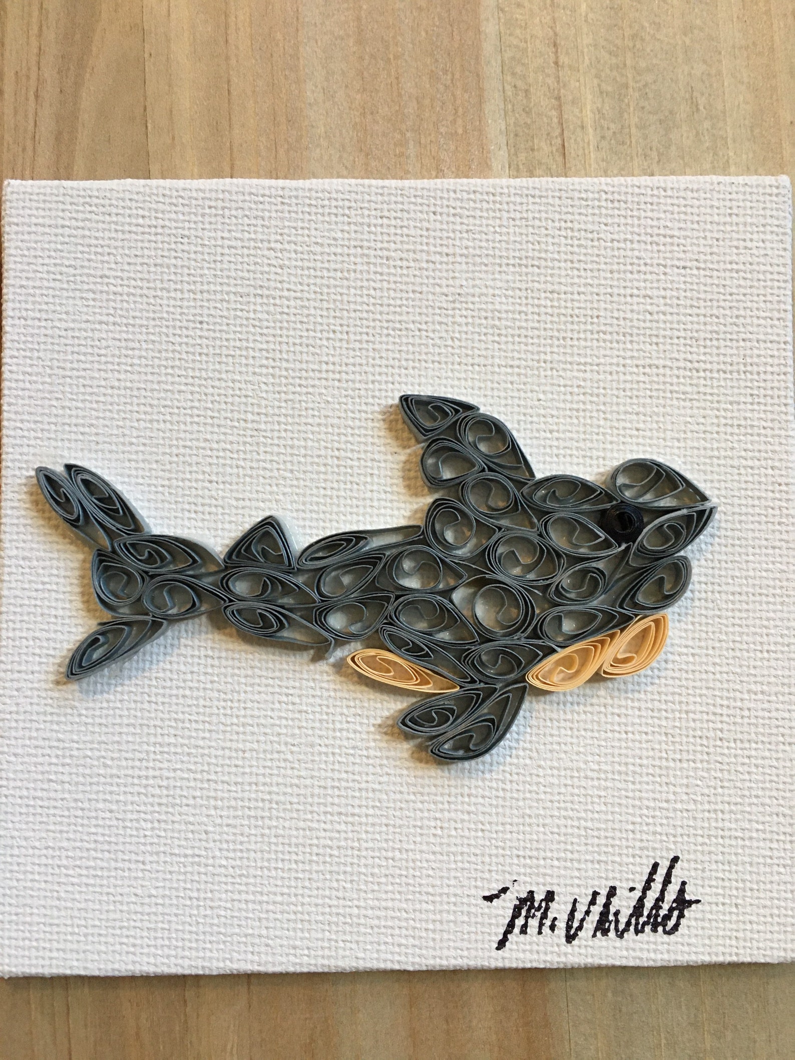 4x4 paper Quilled Shark Etsy