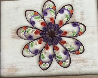 In stock Rustic Quilled Plants &   Flowers 8x10