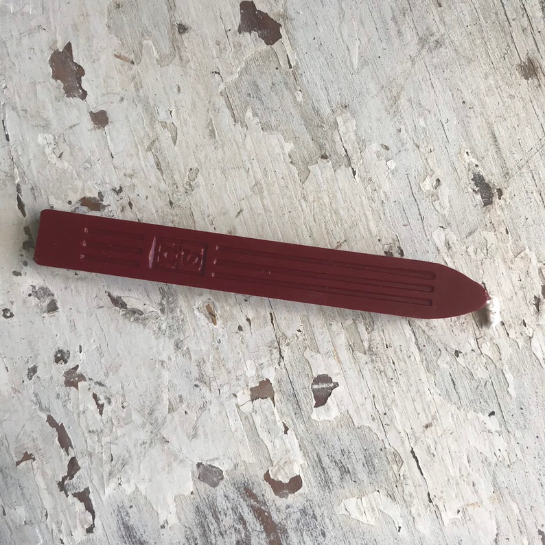 Vintage New Old Stock Letter R Wax Seal Stamp and stick of red wax