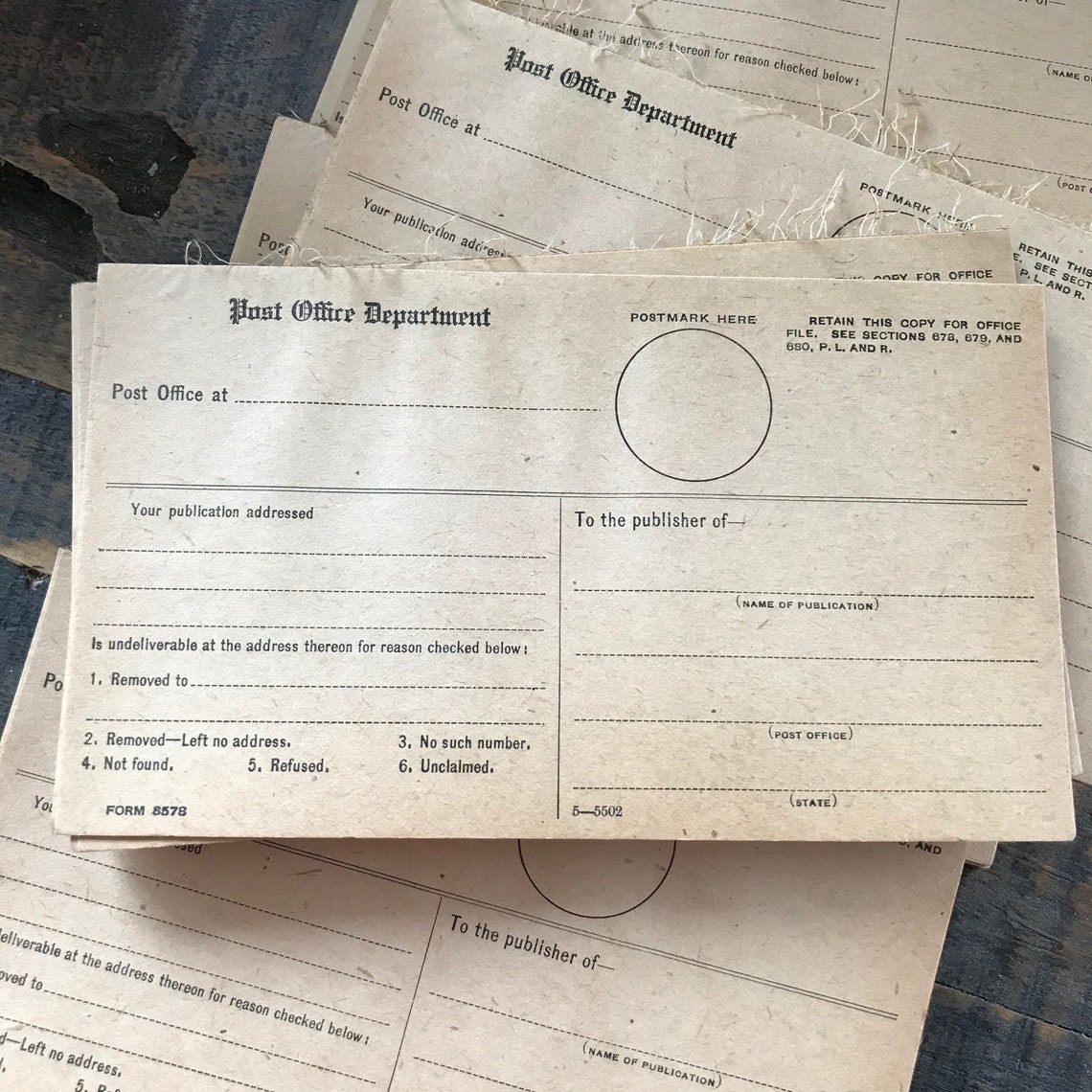 Vintage Post Office Department undeliverable mail postcards Etsy