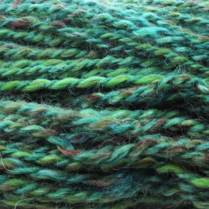 Handspun sock yarn spun from Mohair , Wensleydale, BFL and Nylon in shades of blue green image 5