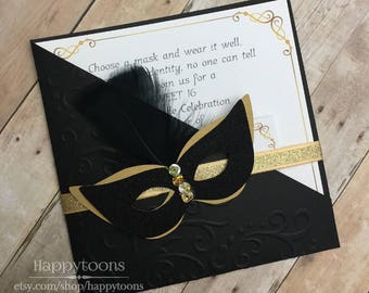 Masquerade Invitation Etsy
