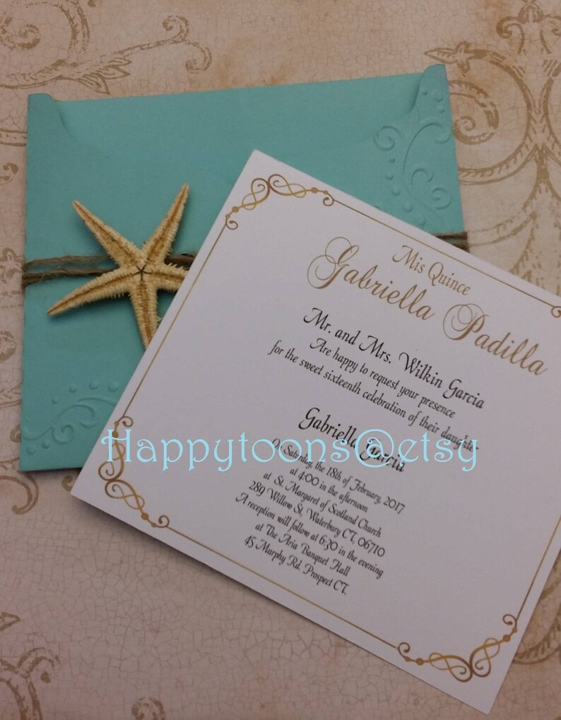 Under the Sea Quinceañera Invitation Beach Theme Quinceañera - Etsy