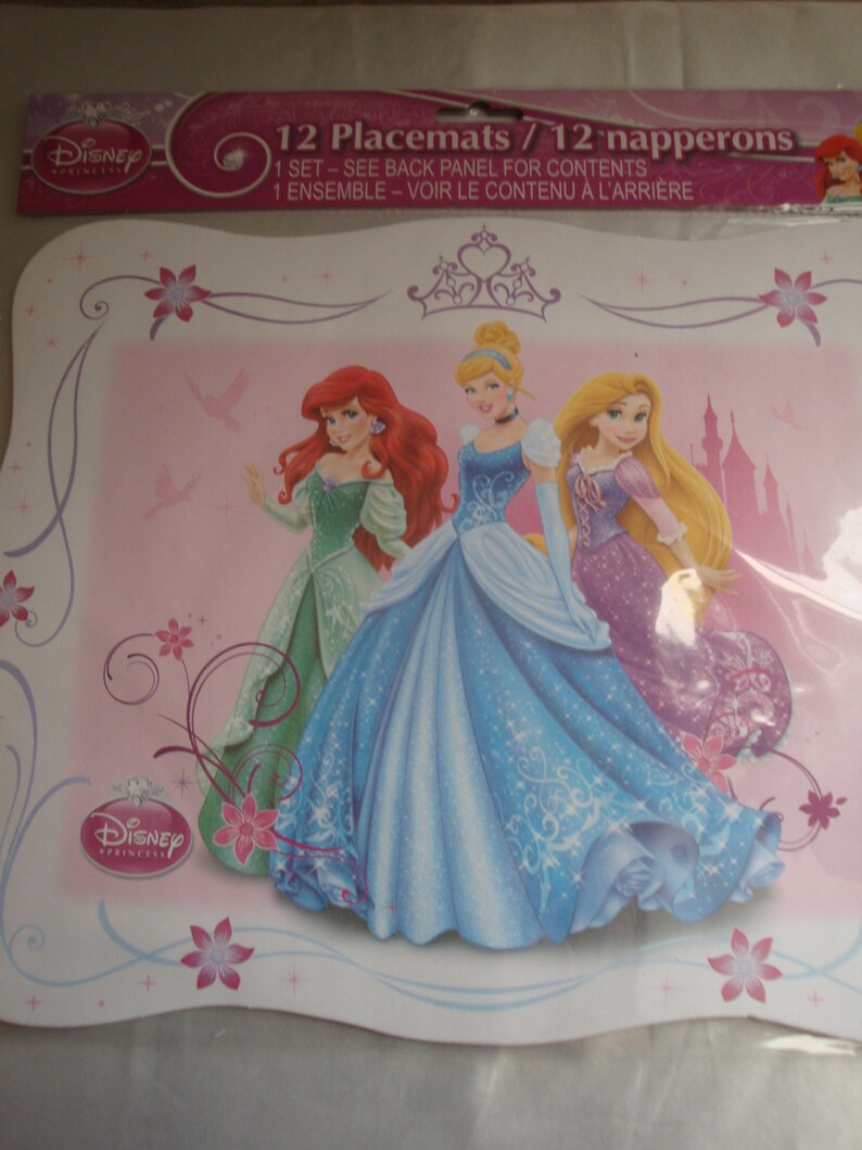 Disney princess placemats set of 12 Etsy