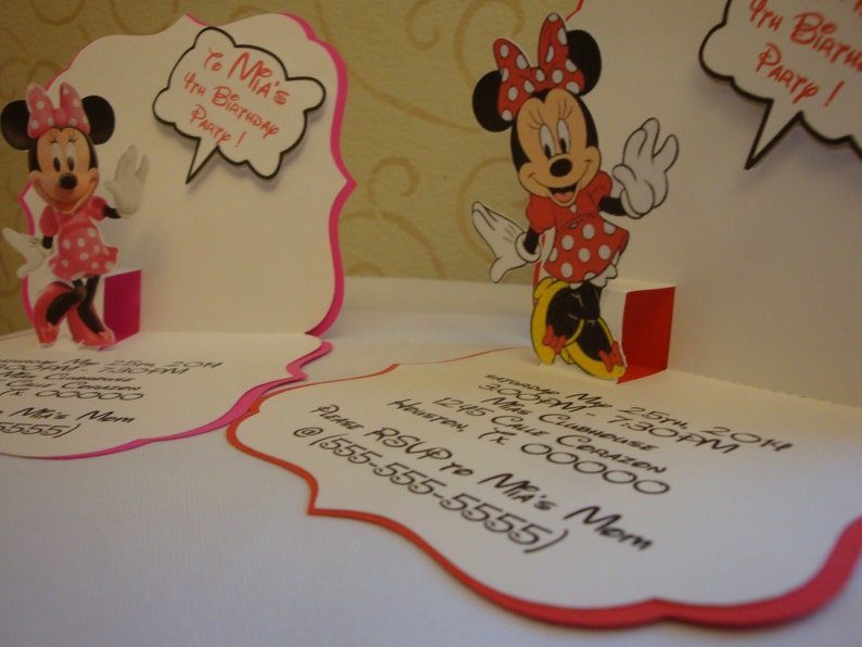 Minnie Mouse Pop up Birthday Party Invitation Set Of 8 Etsy minnie-mouse-pop-up-birthday-party-invitation-set-of-8-etsy