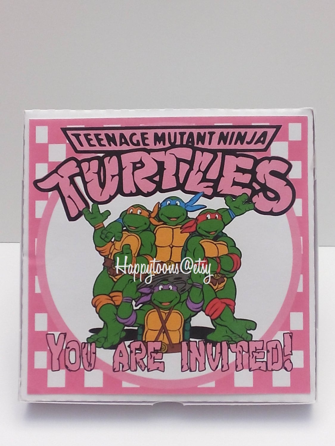 Personal Size Ninja Turtles Birthday Party Pizza Box 
