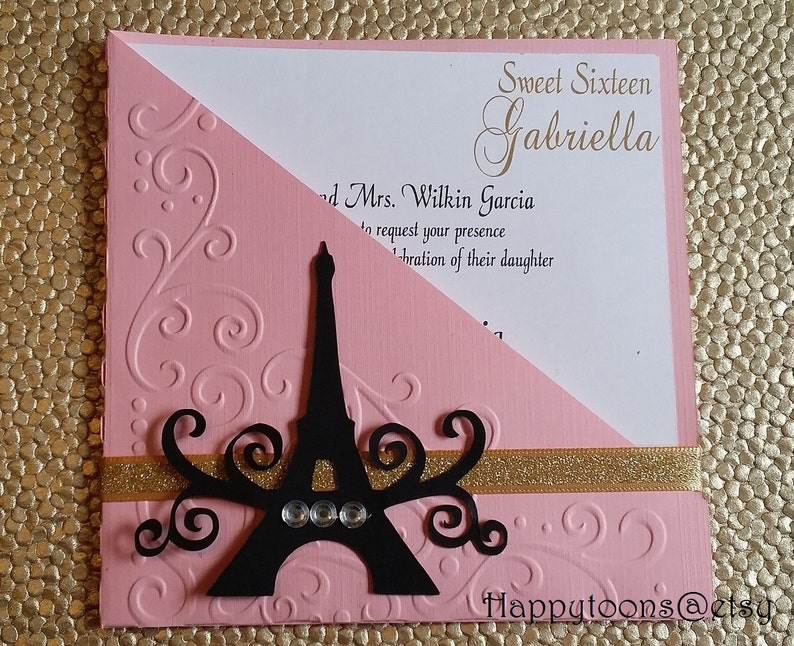 Paris Invitation Quinceanera Invitation Invitation Eiffel Etsy