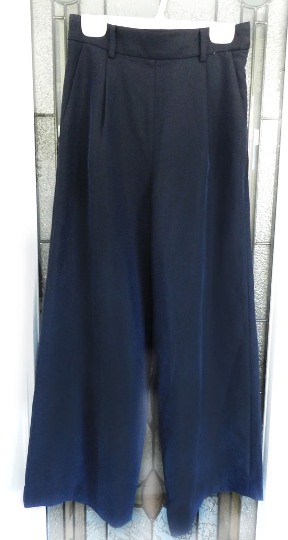 Vintage Danier Pants, Blue High Waist Wide Leg Pa… - image 5